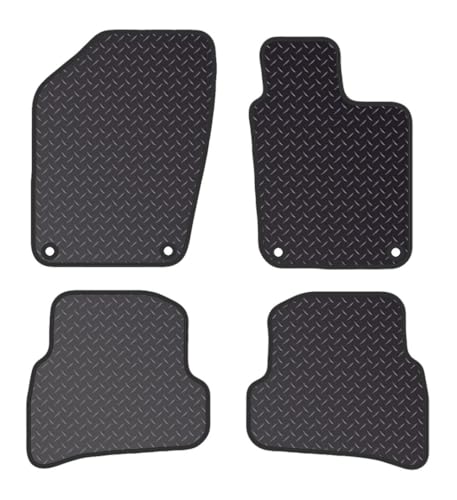 PRIME CAR MATS - Fits Volkswagen Polo 2009-2018 - Anti Slip Mat -4 Pc Floor Mat with 4 Pc Clips Fitted With Clips & Granulated Backing