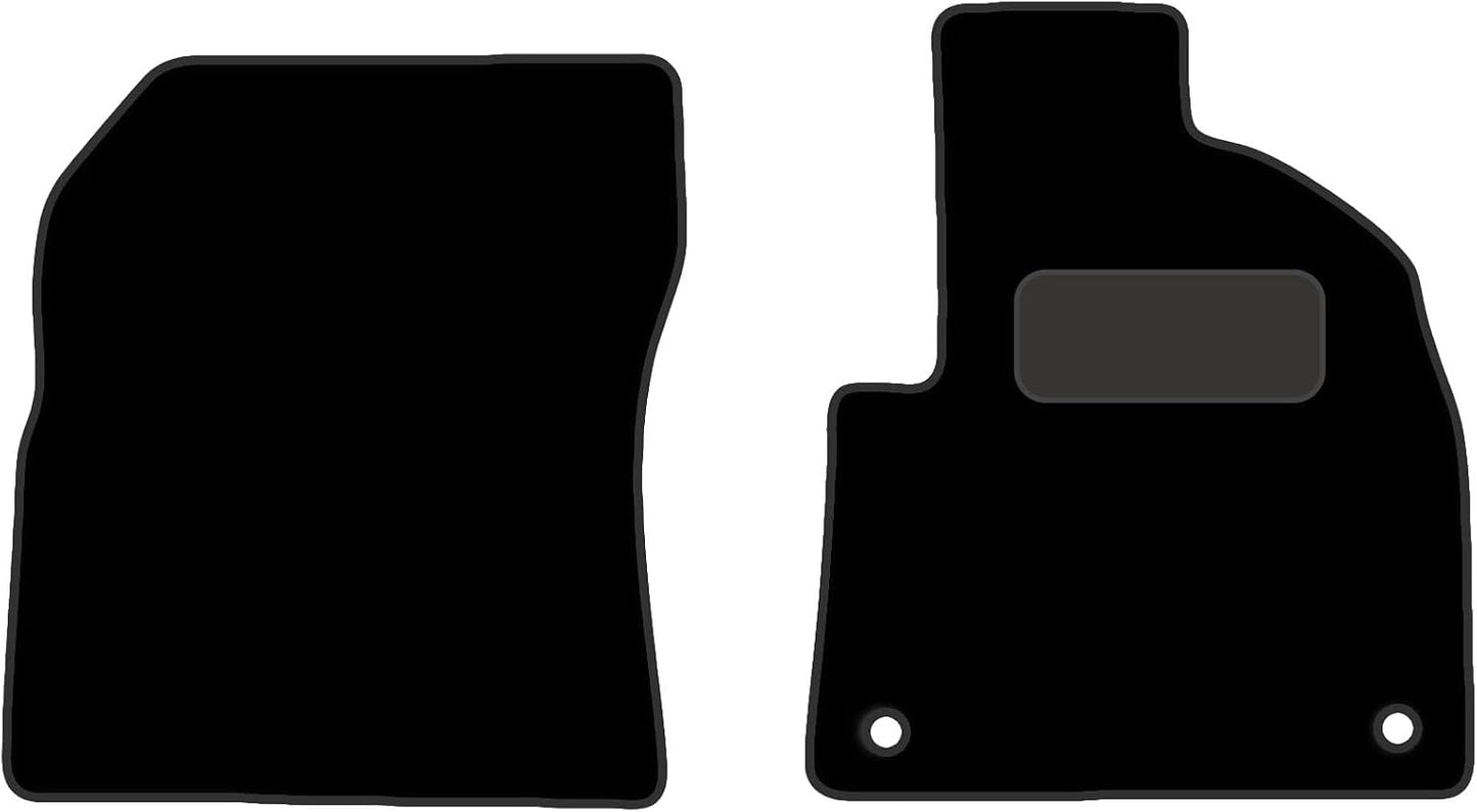 PRIME CAR MATS - Fits CITROEN Berlingo-2019-ON - Black Luxury Deluxe Carpet - Van, Non Slip Mat, Fitted With Clips, Edged With Black Cloth Binding - 2Pc Floor Mat