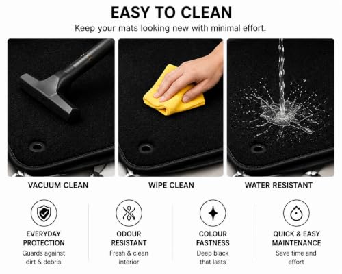 PCM - Tailored Fit Car Floor Mats for Volkswagen ID.3 Taxi Floor Mats 3 Piece Set 2021+ , Custom Fit, Waterproof, Anti-Slip Car Mats