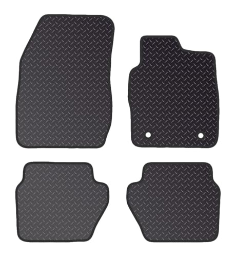 Car Mats Compatible With Ford Fiesta (2011-2017) Tailored Fit Car Floor Mats Set Anti Slip Mat - Non Slip Car Floor Mat - 4 Pc Floor Mat - 2 Clips