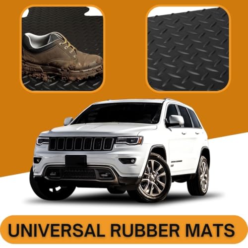 PCM - Rubber Car Floor Mats for Universal Car or Van Tailored Heavy Duty Car Floor Mats 4PC Set Non Slip & Waterproof