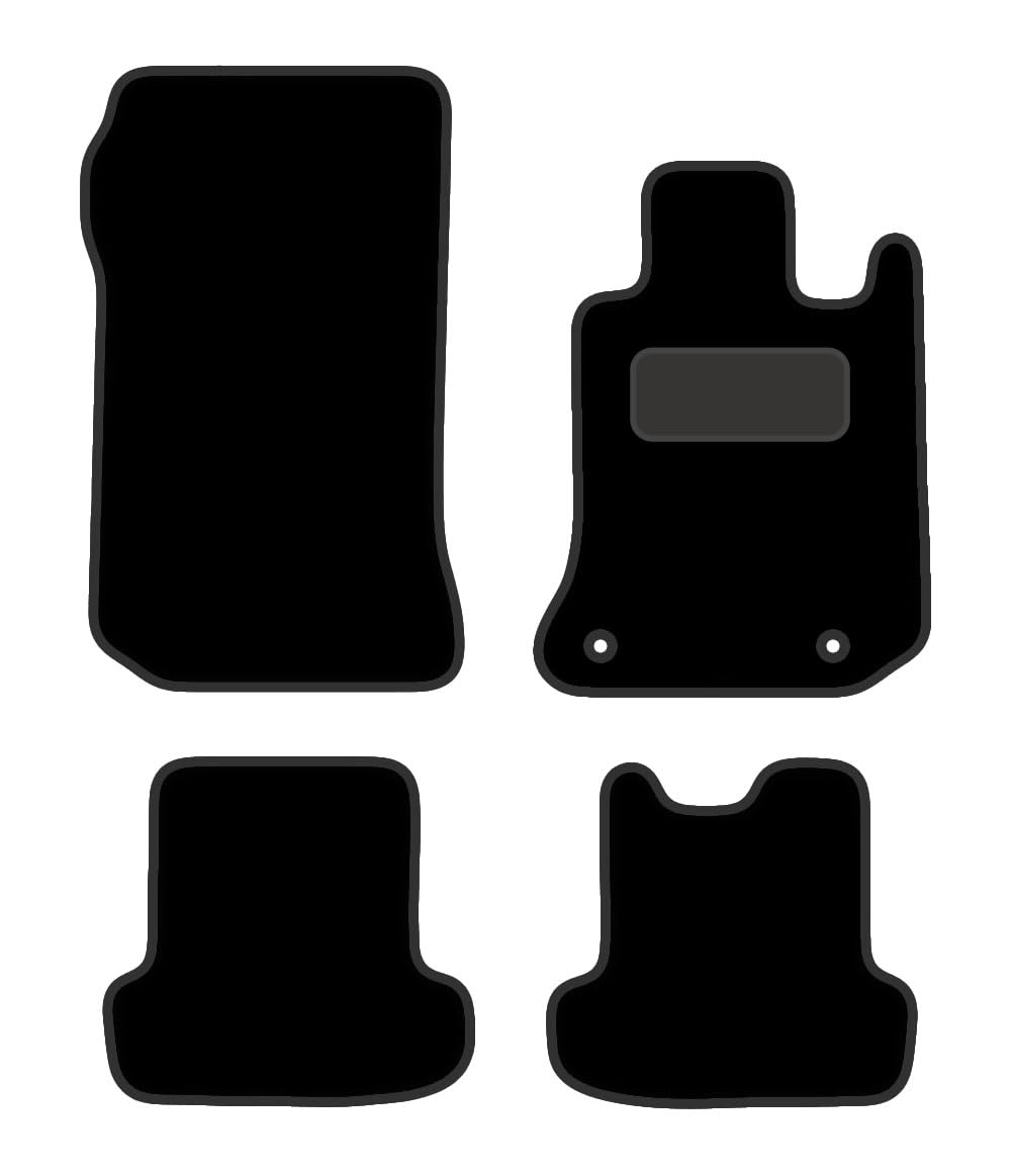 PCM - Car Floor Mats for Mercedes C CLASS COUPE (2007-2014) 4 CLIPS - Black Carpet - Tailored Car Mats - Car Floor Mat, with Anti Slip Backing - 4 pcs Floor Mat Set