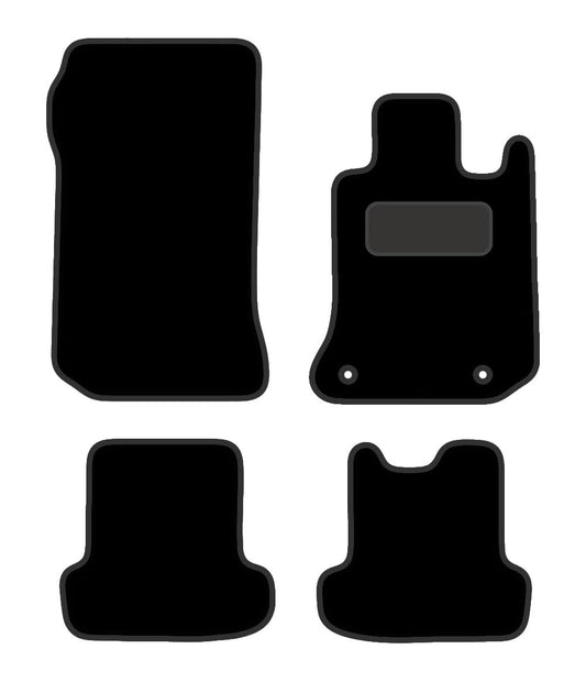 PCM - Car Floor Mats for Mercedes C CLASS COUPE (2007-2014) 4 CLIPS - Black Premium Carpet - Tailored Car Mats - Car Floor Mat, with Anti Slip Backing - 4 pcs Floor Mat Set