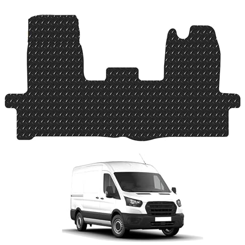 Tailored Fit Mats - Floor Mats for the Ford Transit 2014-2016 - 1 Piece Front - Van Accessory Heavy-Duty, Waterproof & Anti-Slip Work Mats with Clips