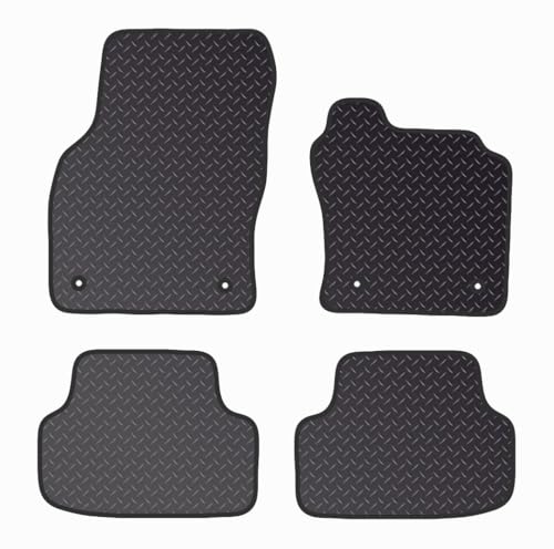 PRIME CAR MATS - Fits Volkswagen Golf Mk8 2019 to Present Non Electric - Anti Slip Mat -4 Pc Floor Mat with 4 Pc Clips Fitted With Clips & Granulated Backing