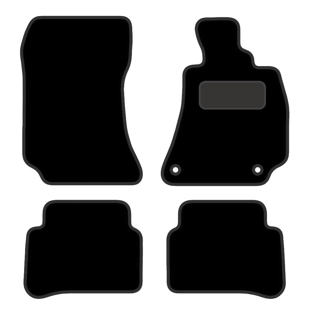 PCM - Car Floor Mats for Mercedes CLS (2011-2015) 2 CLIPS - Black Premium Carpet - Tailored Car Mats - Car Floor Mat, with Anti Slip Backing - 4 pcs Floor Mat Set