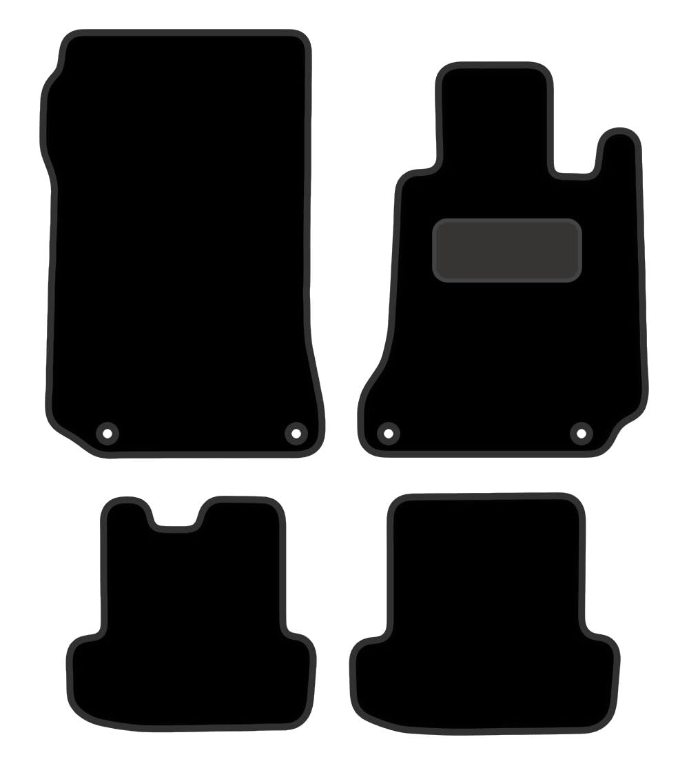 PCM - Tailored Car Floor Mats for Mercedes  E Class Coupe Automatic (2009-2016) 4 CLIPS - Black Carpet - Full Floor Protection - Anti Slip & Fit Mat with Clips Easy Clean Car Carpet - Black Edging