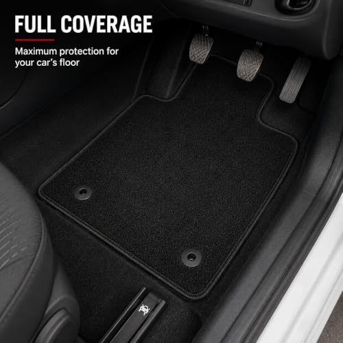 Car Mats Compatible With Ford Fiesta (2011-2017) Tailored Fit Car Floor Mats Set Anti Slip Mat - Non Slip Car Floor Mat - 4 Pc Floor Mat - 2 Clips