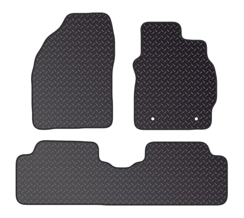 PCM - Car Floor Mats for Toyota Auris TAXI (2007-2011) 2 CLIPS - Tailored Car Mats - Car Floor Mat, with Anti Slip Backing - 4 pcs Floor Mat Set