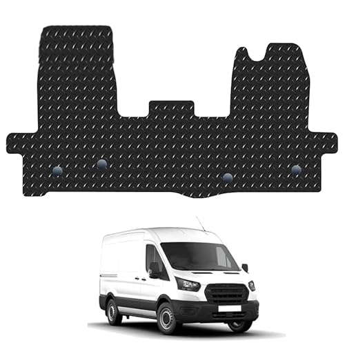 PRIME CAR MATS - Fits FORD Transit 2016-ON - Edged With Black Cloth Binding - 4 clip version -Tailored Mats Fitted With Clips-1 Pc Floor Mats