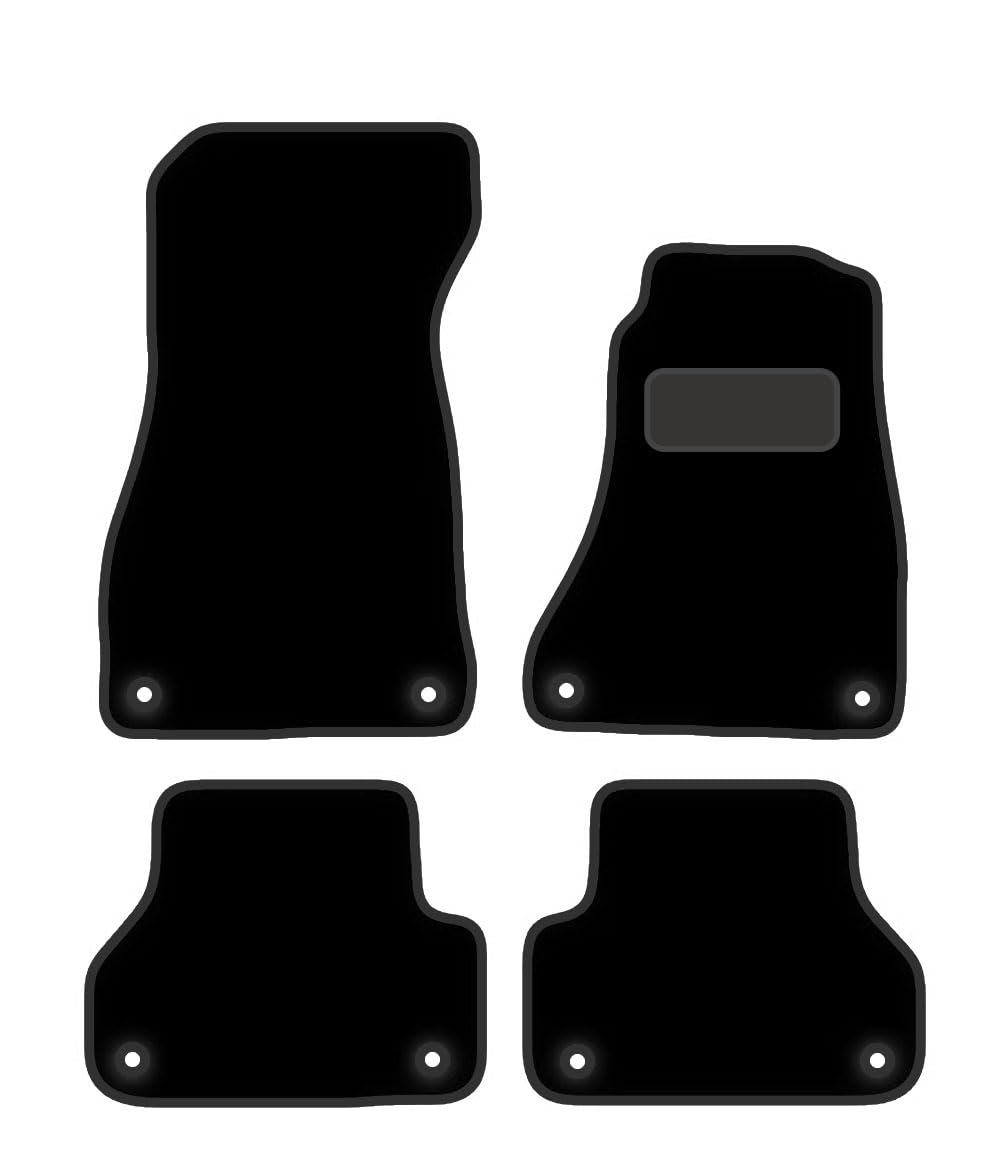 PRIME CAR MAT - Fits AUDI A4 2016-Onwards - Luxury Carpet - Tailored Car Mats - Floor Mat, Fitted With Clips & Granulated Backing - EDGED WITH BLACK NYLON BINDING - 4 pcs Floor Mat Set