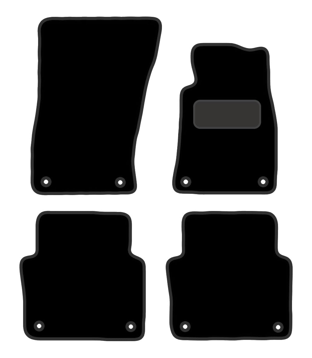 PRIME CAR MAT - Fits AUDI A8 Quattro 2002-2009 - Luxury Carpet - Tailored Car Mats - Floor Mat, Fitted With Clips & Granulated Backing - EDGED WITH BLACK NYLON BINDING - 4 pcs Floor Mat Set