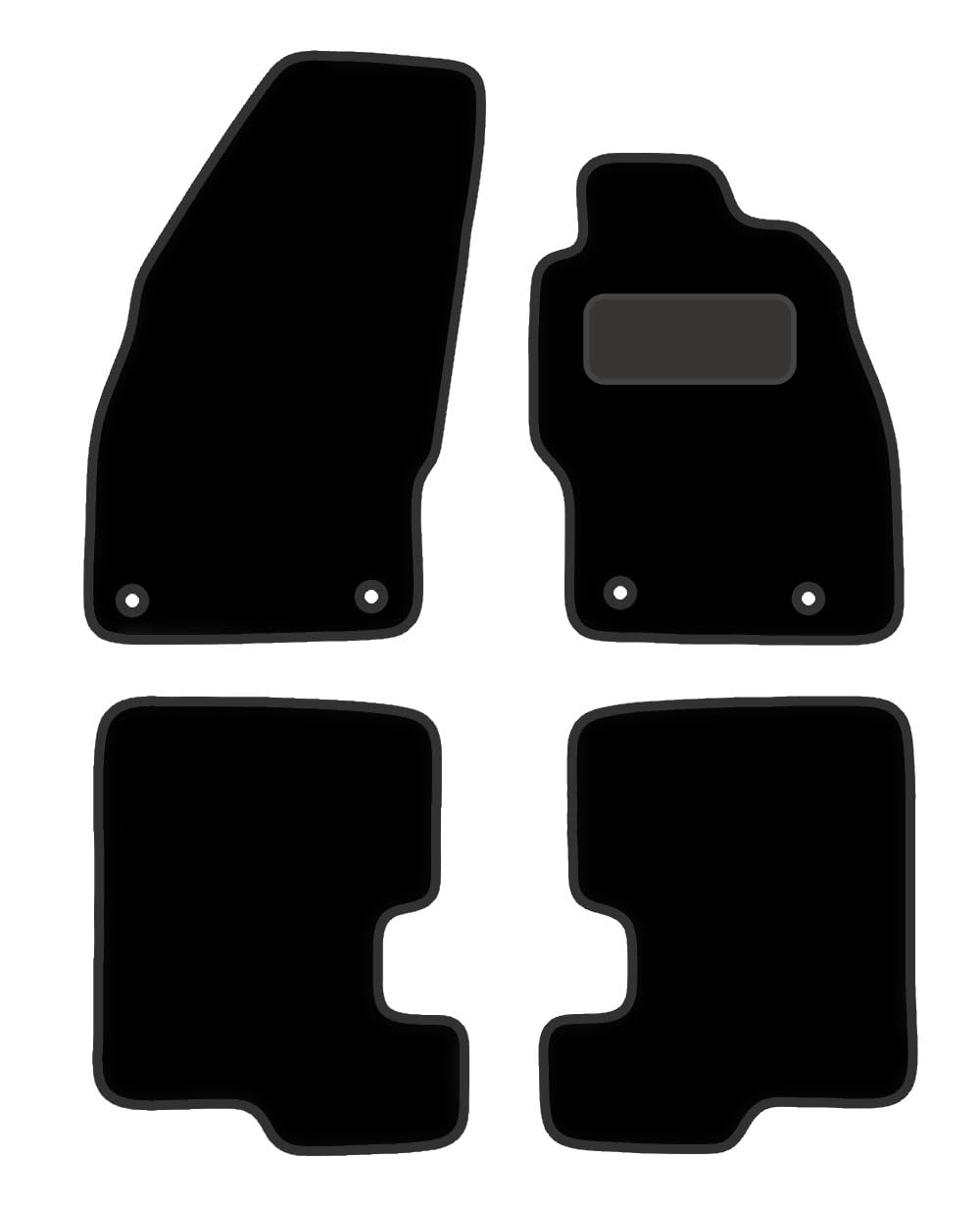 Tailored Mats - Fits VAUXHALL Corsa D 2006-2014 - Black Luxury Super Delux Carpet - Anti Slip Mat - Non Slip Car Floor Mat, Fitted With Clips - 4 Pc Floor Mat