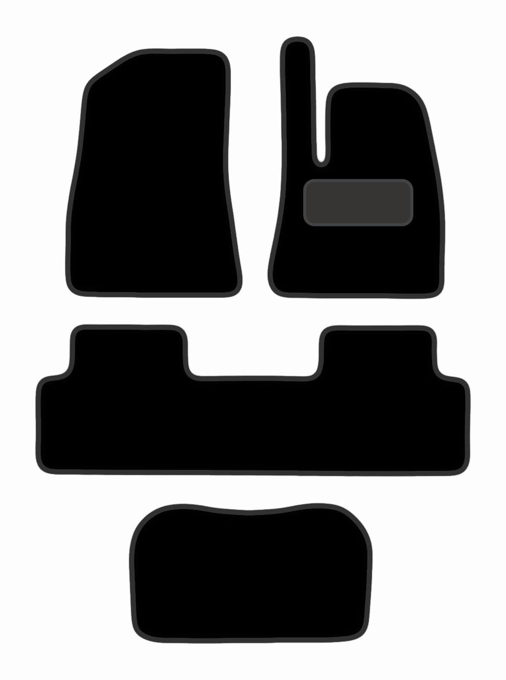 PCM - Floor Mat for Tesla Model 3 fits for (2019 -2020) - Black Carpet - Tailored Car Mats - Car Floor Mat, with Anti Slip Nylon Backing - 4 pcs Floor Mat Set with 2 Clips