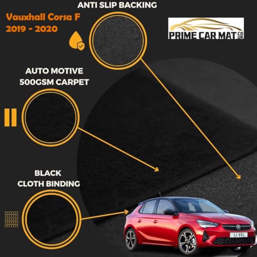 Tailored Mats - Fits VAUXHALL Corsa F 2020 Onwards - Anti Slip Mat - Non Slip Car Floor Mat, Fitted With Clips & Granulated Backing - 4 Pc Floor Mat