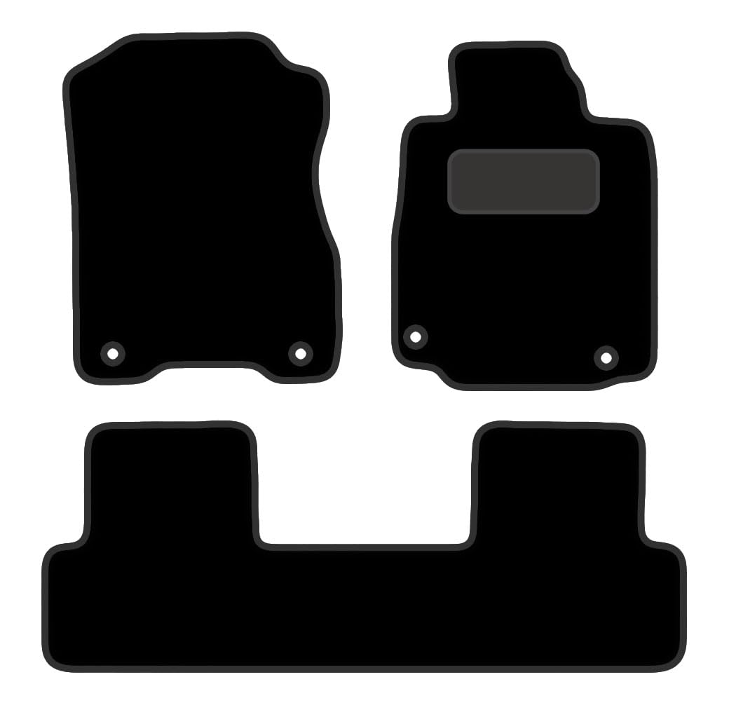 PCM - Car Floor Mats Compatible with Honda CRV Model from (2012-2015) - Black Carpet- Tailored Car Mats  with Anti Slip Backing - 3 pcs Floor Mat Set with 4 Clips