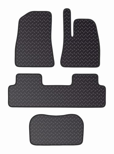 PCM - Floor Mat for Tesla Model 3 fits for (2019-2020) - Tailored Car Mats - Car Floor Mat, with Anti Slip Backing - 4 pcs Floor Mat Set with 2 Clips
