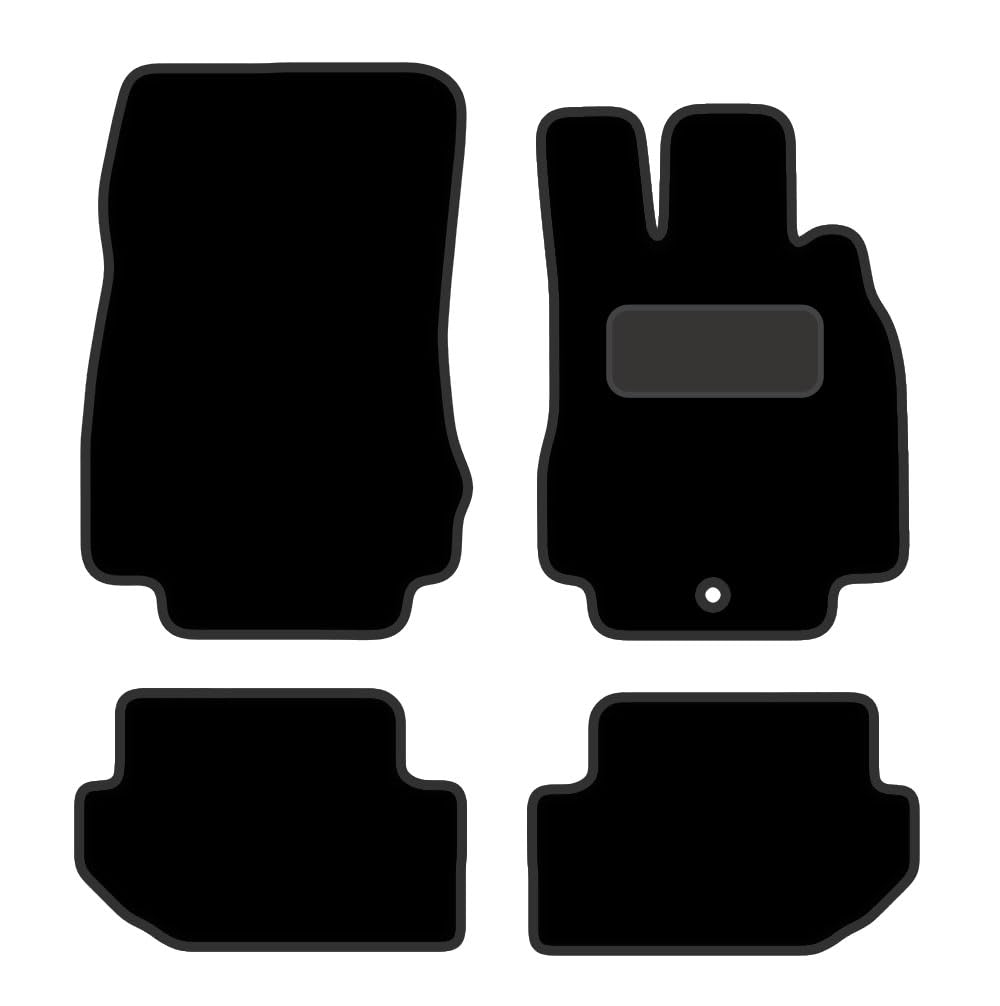 PCM - Car Floor Mats for Mercedes C Lclass  (2000-2006) no CLIPS - Black Carpet - Tailored Car Mats - Car Floor Mat, with Anti Slip Backing - 4 pcs Floor Mat Set