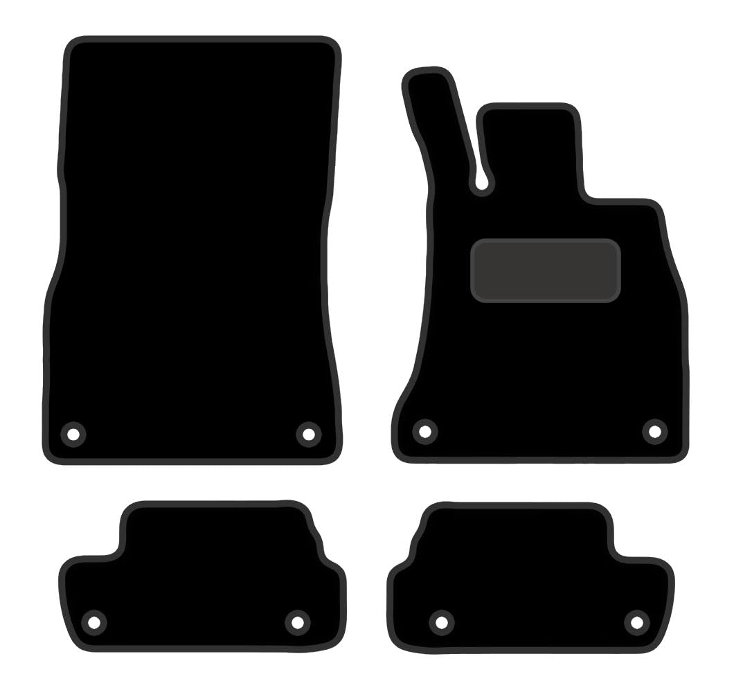 PCM- Car Floor Mats fits for MERCEDES S Class Convertible fom 2017-Persent- Black Premium Carpet - Car Floor Mat, with Anti Slip Backing - 4 pcs Floor Mat Set with 8 Clips