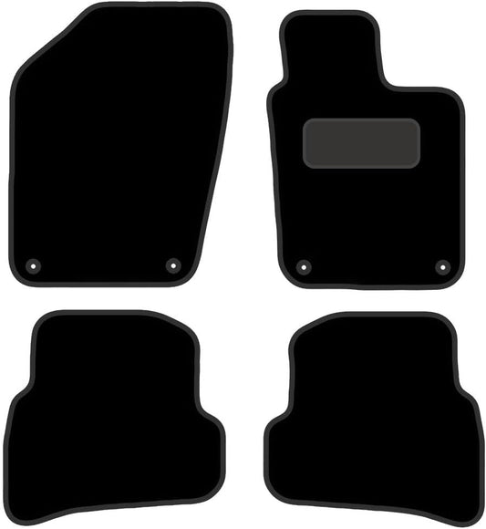 PCM - Fits Volkswagen Polo 2009-2018 - 4 Pc Floor Mat with 4 Pc Clips Fitted With Clips & Granulated Backing