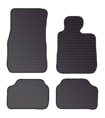 PRIME CAR MATS - Fits Bmw 1 Series 2017-2019 F20 & F21 Hatch - Anti Slip Mat - 4 Pc Floor Mat with 2 Pc Clips Fitted With Clips & Granulated Backing