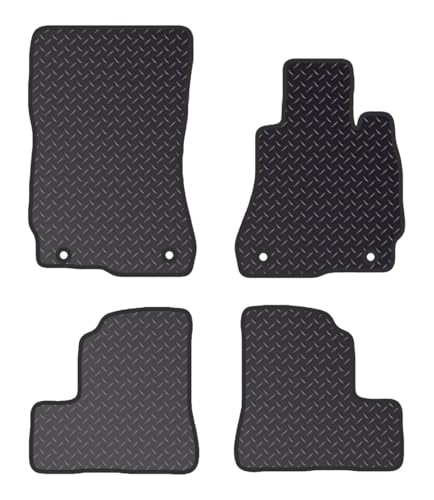 PCM- Car Floor Mats fits for MERCEDES S Class SWB from (2006-2013) - Car Floor Mat, with Anti Slip Backing - 4 pcs Floor Mat Set with 2 Clips