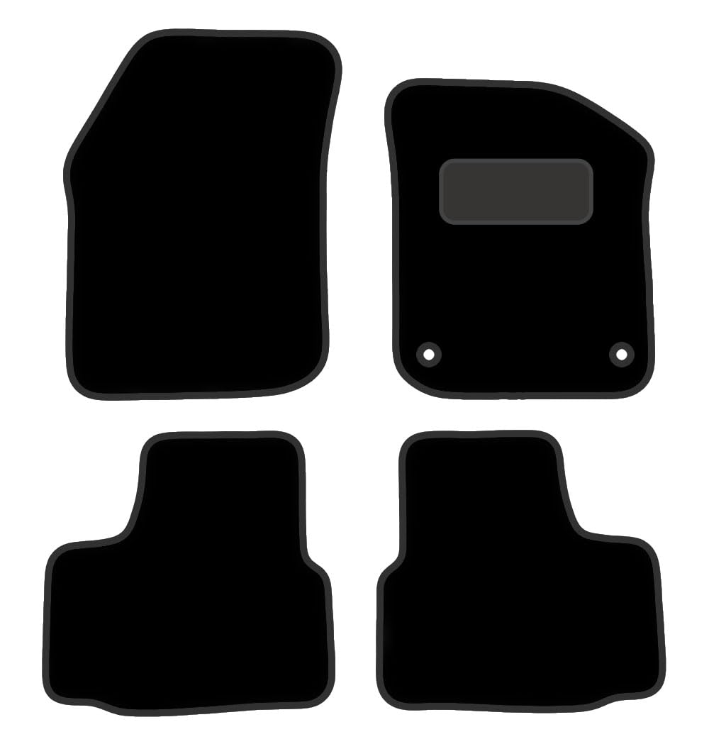 PRIME CAR MATS  - Fits Volkswagen UP! 2012-2023 - Black Luxury Deluxe Carpet -Non Slip Car Floor Mat -Fitted With Clips & Granulated Backing-Tailored Mats - 4 Pc Floor Mat
