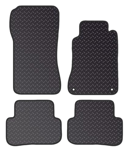 PRIME CAR MAT - Car Floor Mats for Mercedes C CLASS COUPE (2000-2007) 2 CLIPS - Tailored Car Mats - Car Floor Mat, with Anti Slip Backing - 4 pcs Floor Mat Set