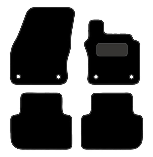 PRIME CAR MATS  - Fits VOLKSWAGEN Tiguan 2016-2020 - Black Luxury  Carpet - Tailored Fit Heavy-Duty - Fitted With Clips & Granulated Backing - 4 Pc Floor Mat