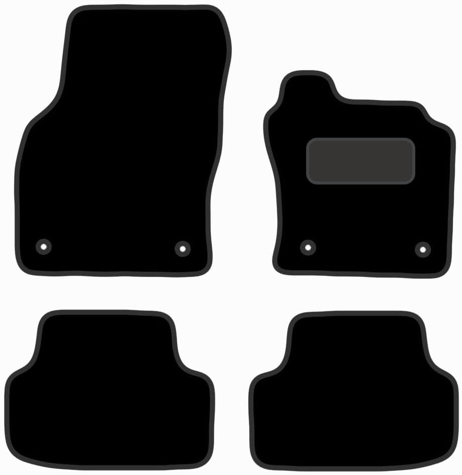 PRIME CAR MAT - Fits Volkswagen Golf Mk8 2019 to Present Non Electric - Black Premium Carpet - Anti Slip Mat -4 Pc Floor Mat with 4 Pc Clips Fitted With Clips & Granulated Backing