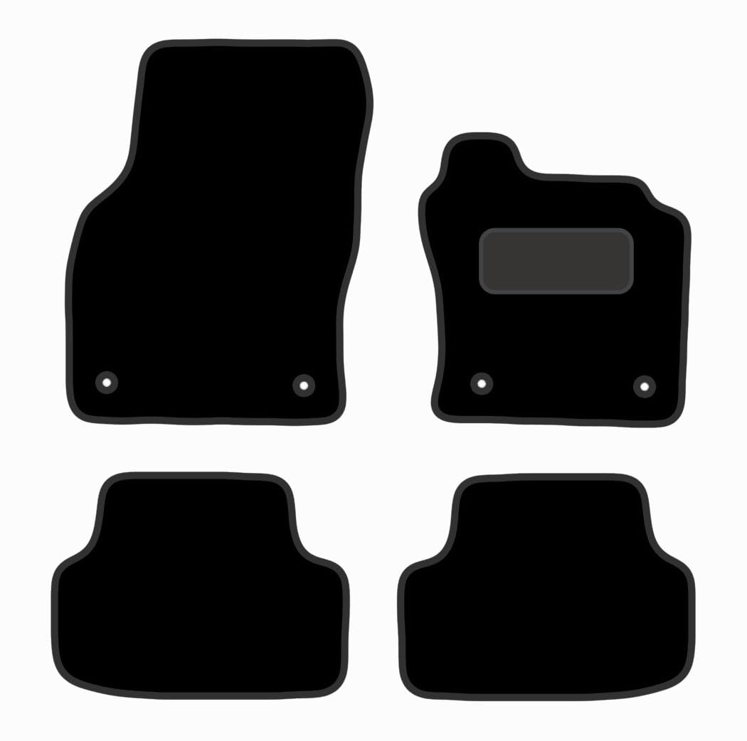 PRIME CAR MATS  - Fits  Volkswagen Golf Mk8 2019 to Present Non Electric - Black Premium Carpet - Anti Slip Mat -4 Pc Floor Mat with 4 Pc Clips Fitted With Clips & Granulated Backing