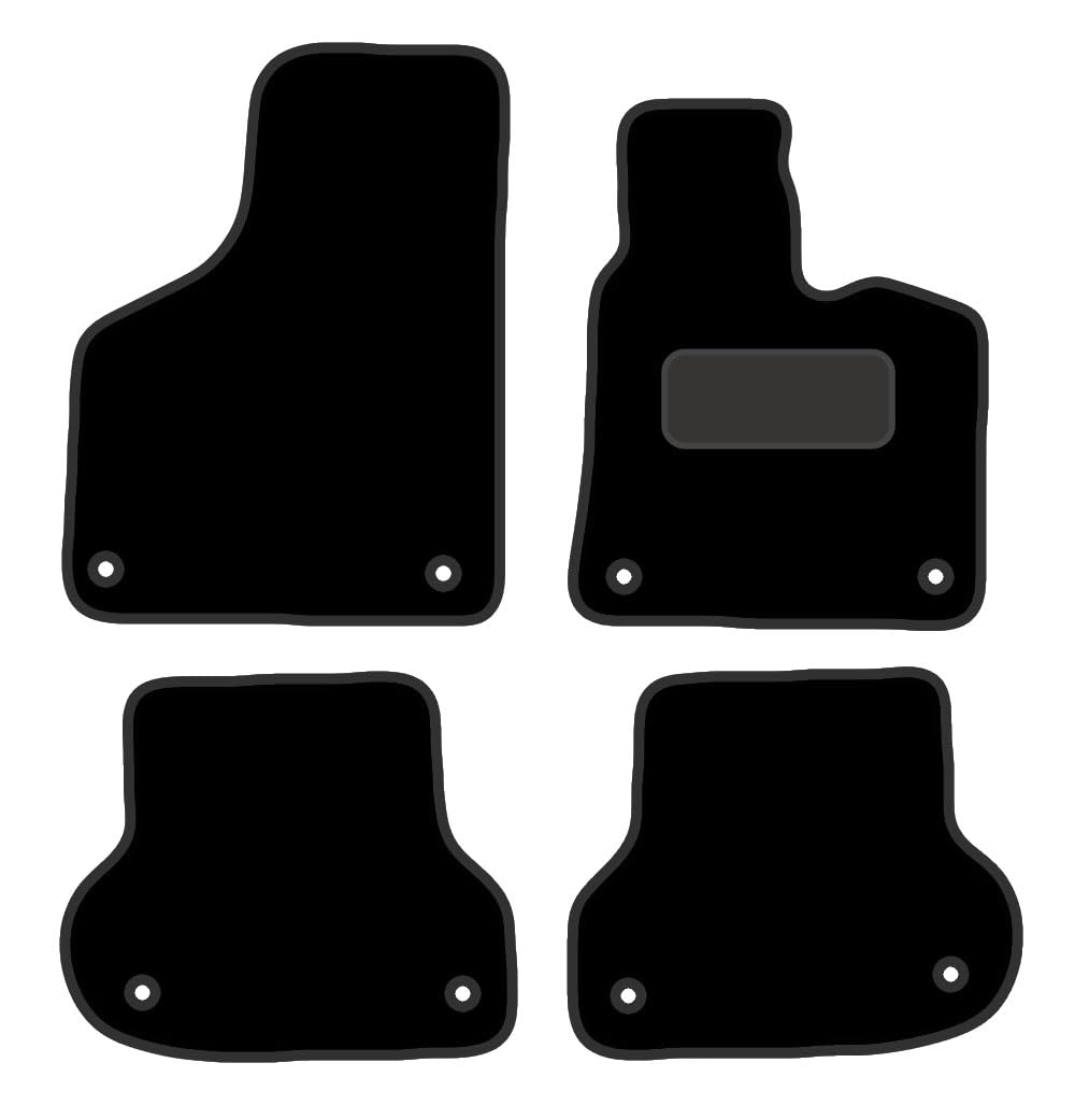 PRIME CAR MAT - Fits Audi A3 Sportback 2004-2013 - Carpet - Tailored Car Mats - Floor Mat, Fitted With Clips & Granulated Backing - EDGED WITH BLACK NYLON BINDING - 4 pcs Floor Mat Set
