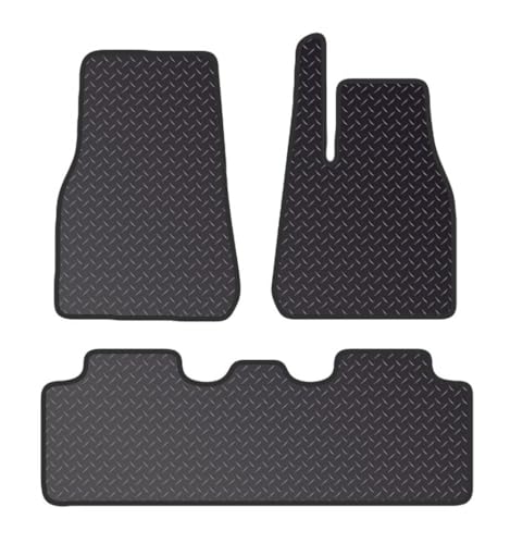 PCM - Floor Mat for Tesla Model Y fits for (2022 On) - Tailored Car Mats - Car Floor Mat, with Anti Slip Backing - 3 pcs Floor Mat Set with 4 Clips