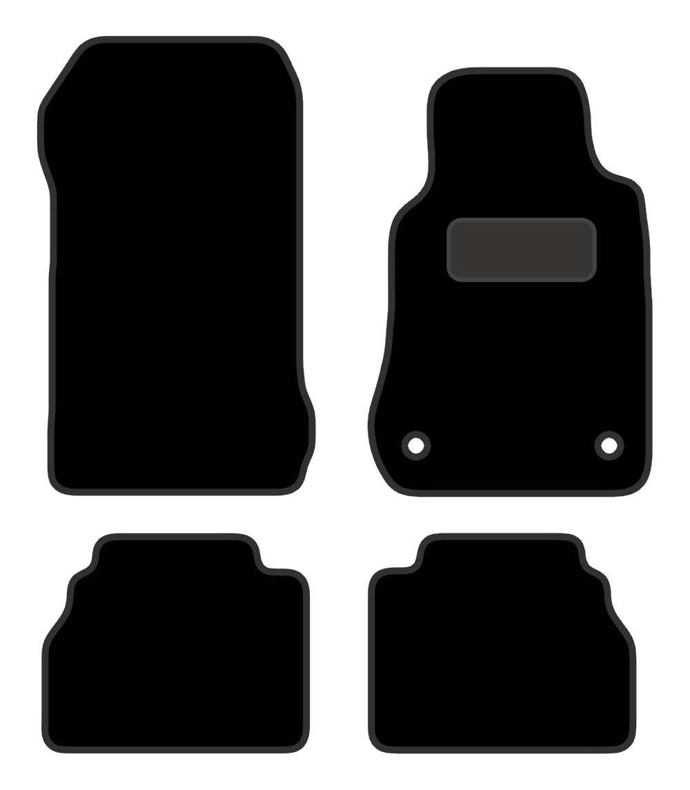 PCM - Tailored Car Floor Mats for Mercedes E CLASS (1996-2003) 2 CLIPS  - Black Carpet - Full Floor Protection - Anti Slip & Fit Mat with Clips Easy Clean Car Carpet - Black Edging
