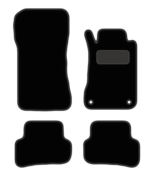 PCM - Car Floor Mats for  Mercedes C Class Saloon  (2000-2007) 2 CLIPS - Black Carpet - Tailored Car Mats - Car Floor Mat, with Anti Slip Backing - 4 pcs Floor Mat Set