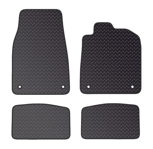 PCM-Car Floor Mats fits for Porche Taycan from 2019 Present - Tailored Car Mats - Car Floor Mat, with Anti Slip Backing - 4 pcs Floor Mat Set with 4 Clips