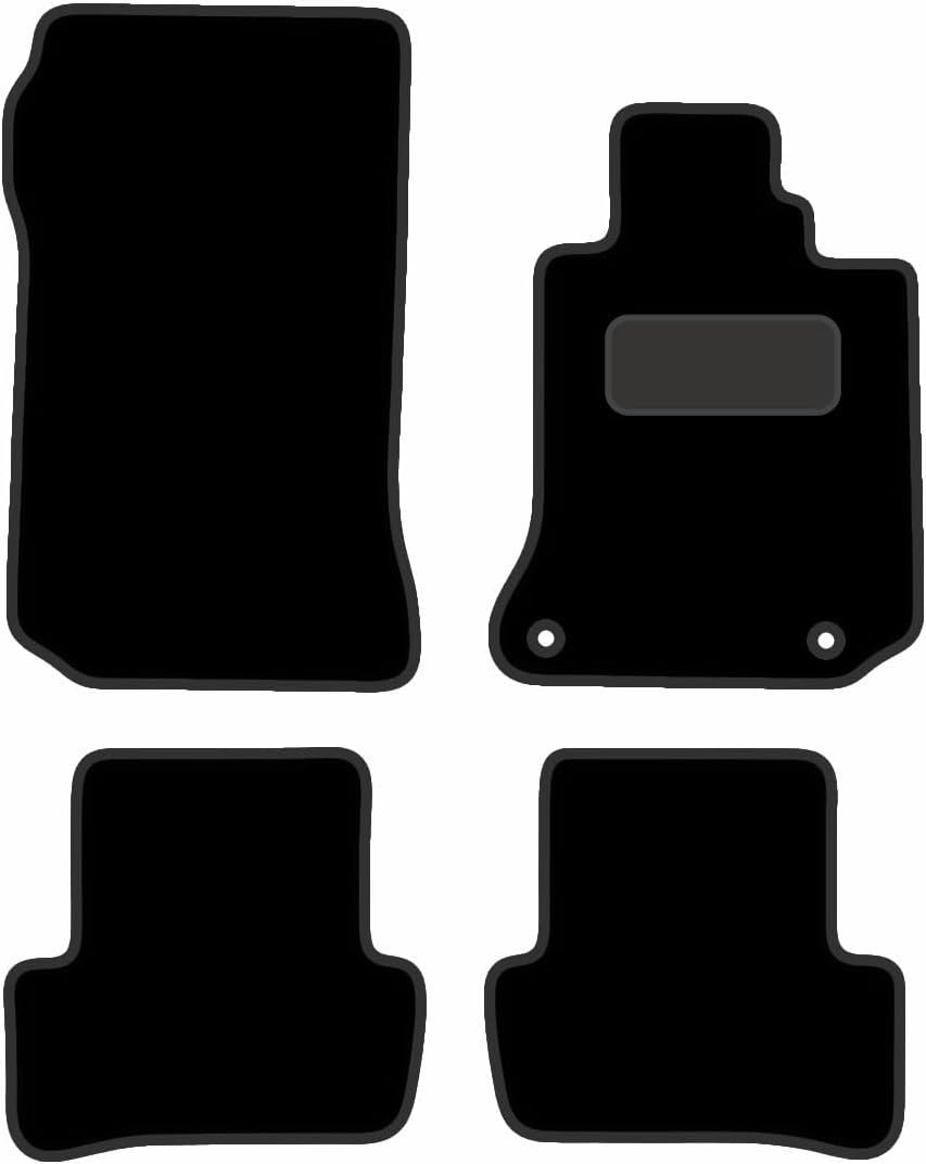 PRIME CAR MAT - Car Floor Mats for MercedesC Class Manual (2007-2014) 2 CLIPS - Black Carpet - Tailored Car Mats - Car Floor Mat, with Anti Slip Backing - 4 pcs Floor Mat Set