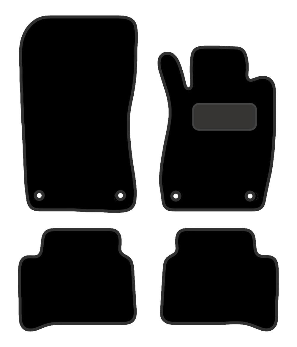 PCM - Tailored Car Floor Mats for Mercedes E CLASS  (2003-2009) 4 CLIPS - Black Carpet - Full Floor Protection - Anti Slip & Fit Mat with Clips Easy Clean Car Carpet - Black Edging