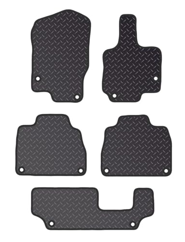 PCM- Car Floor Mats fits for Mercedes GLE 7 Seater from (2016-2019) - Car Floor Mat, with Anti Slip Backing. 5 pcs Floor Mat Set with 10 Clips.