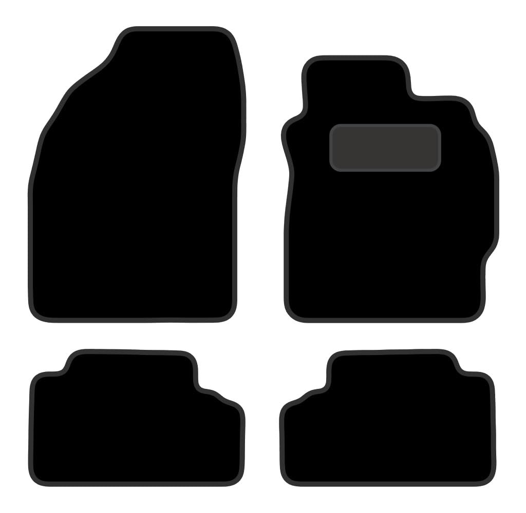 PCM - Car Floor Mats for Toyota Auris (2007-2011) 2 CLIPS - Black Carpet - Tailored Car Mats - Car Floor Mat, with Anti Slip Backing - 4 pcs Floor Mat Set