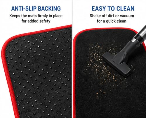 PCM - Car Floor Mats for Universal Car or Van Tailored Heavy Duty Car Floor Mats 4PC Set Non Slip Carpet