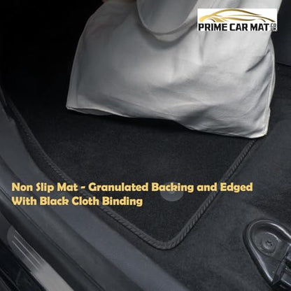 PRIME CAR MAT-Fits Renault Espace From 2003-2008-Carpet-Taloried Mats-Floor Mat, Fitted With Clips-EDGED WITH BLACK NYLON BINDING-4 pcs Floor Mat Set with 2 Clips