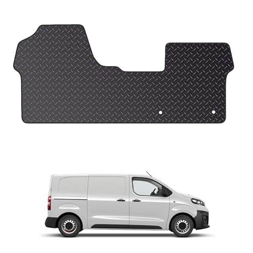 Tailored Mats - Vauxhall Vivaro (2019+) - Tailored Fit Black Van Mat Accessory - Anti-Slip with Clips, Fitted With Clips & Granulated Backing - 1 Pc Floor Mat