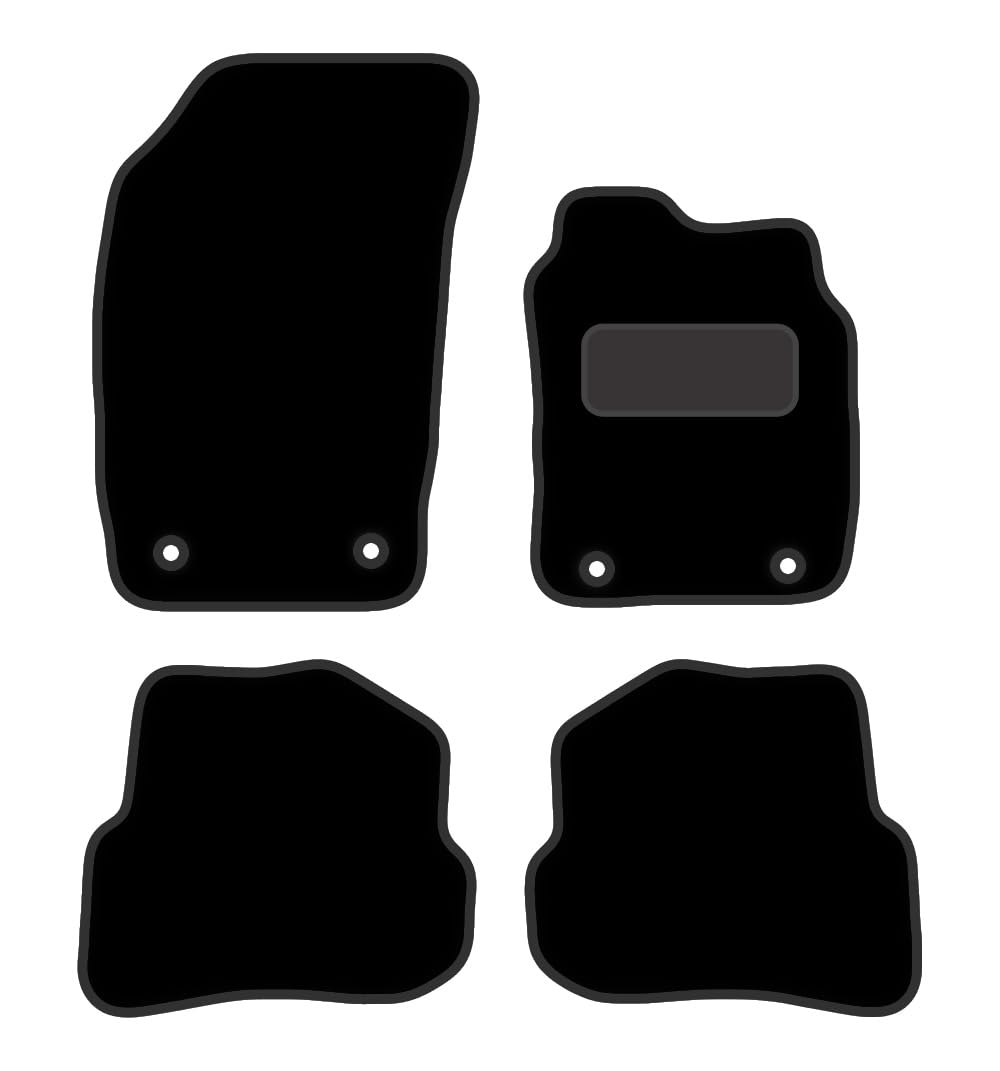 PRIME CAR MATS  - Fits AUDI A1 2010-2019 - Black Luxury  Carpet - Fully Tailored Black Car Floor Mats Carpets 4 Clips-Non Slip Car Floor Mat-4 Pc Floor Mats Only