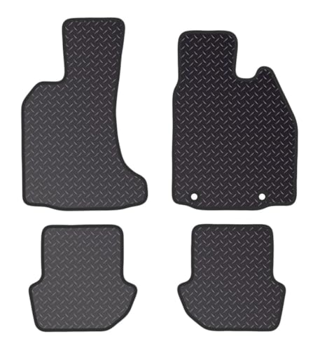 PCM-Car Floor Mats fits for Porche 911 with passenger sound System (2004-2011) - Tailored Car Mats with Anti Slip Backing - 4 pcs Floor Mat Set with 2 Clips