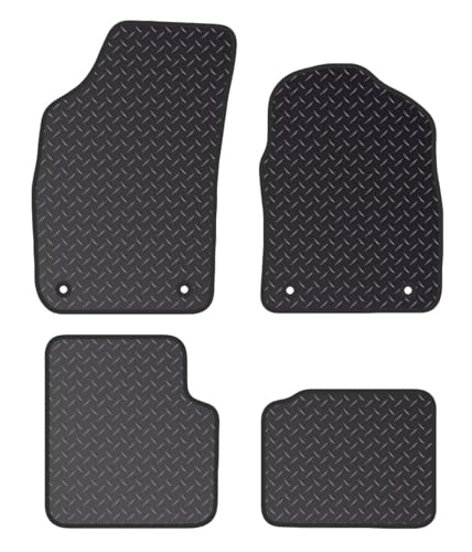PCM- Car Floor Mats fits for Fiat 500 Hybrid from 2020 ON - Tailored Car Mats - Car Floor Mat, with Anti Slip Backing - 4 pcs Floor Mat Set with 4 Clips