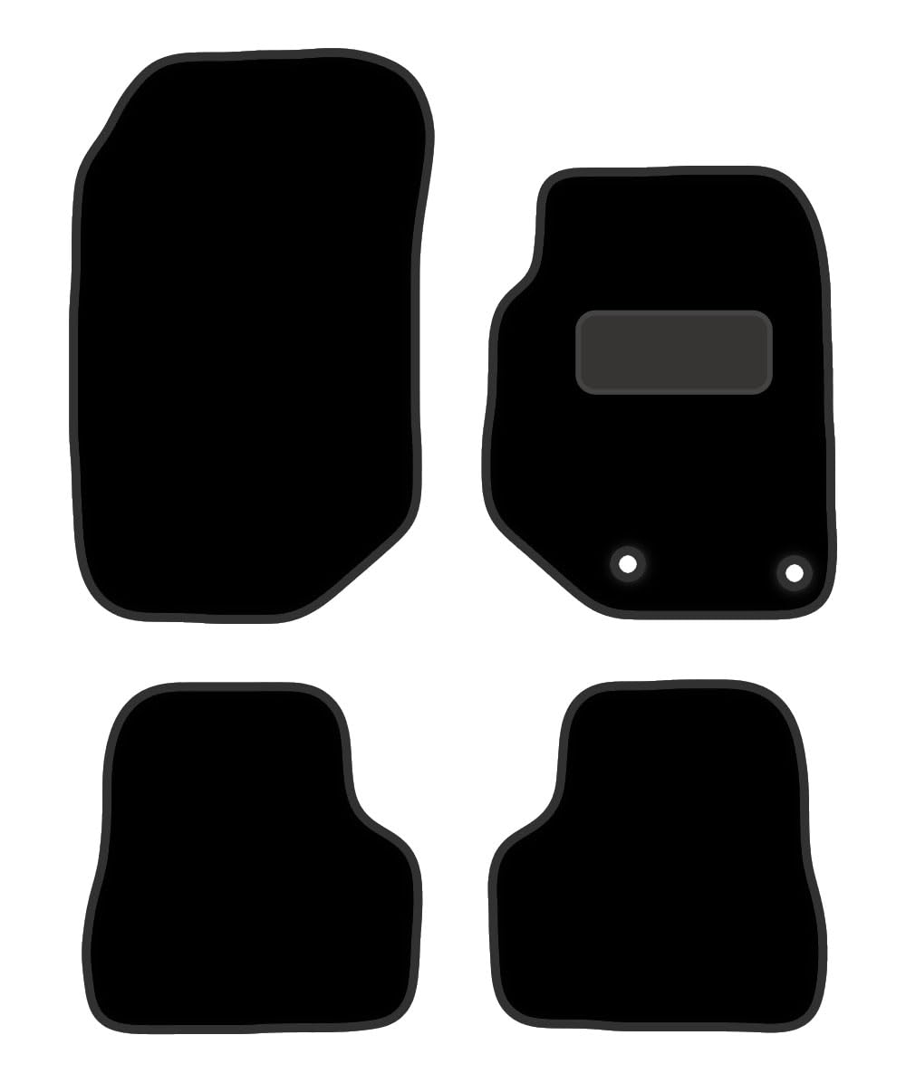 Tailored Mats - Fits VAUXHALL Corsa F 2020 Onwards - Black Premium Carpet - Anti Slip Mat - Non Slip Car Floor Mat, Fitted With Clips & Granulated Backing - 4 Pc Floor Mat