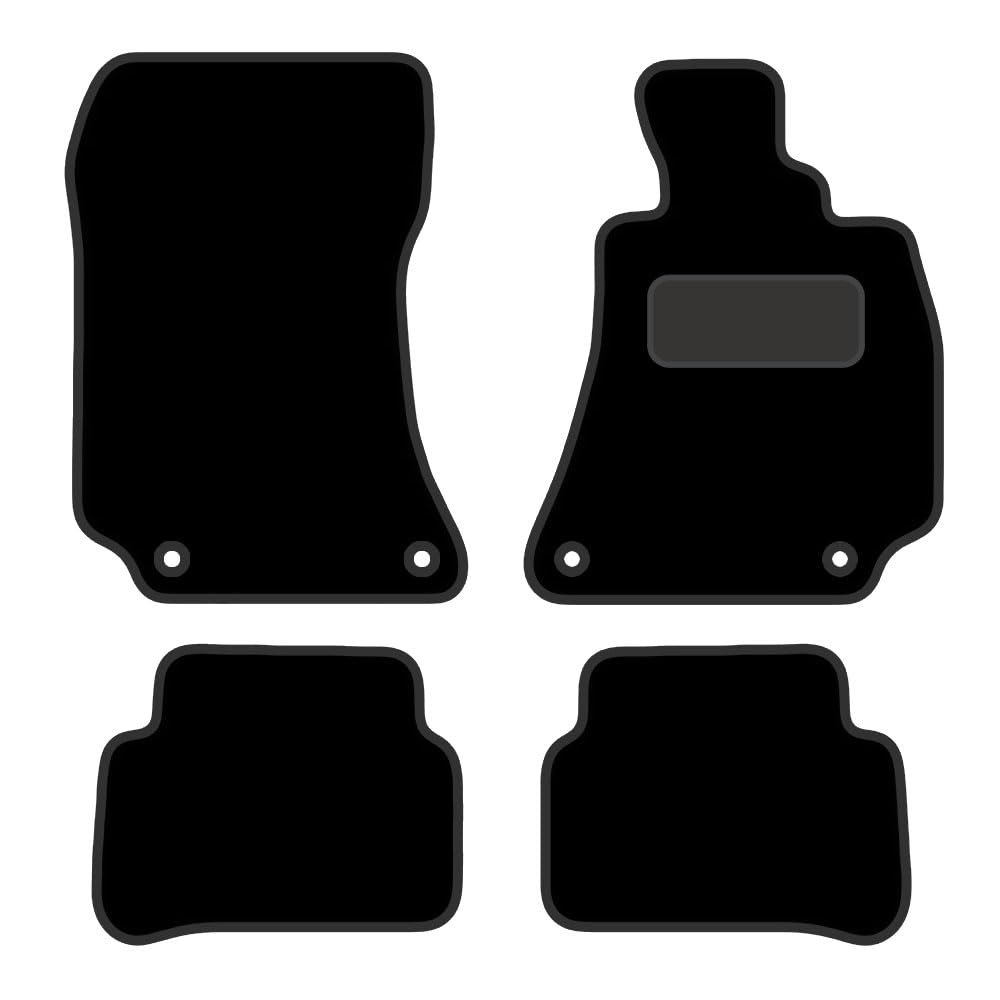 PCM - Tailored Car Floor Mats for Mercedes  E Class Estate (2009-2016) 4 CLIPS - Black Premium Carpet - Full Floor Protection - Anti Slip & Fit Mat with Clips Easy Clean Car Carpet - Black Edging