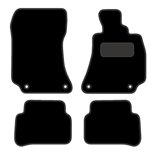 PCM - Tailored Car Floor Mats for Mercedes  E Class Estate (2009-2016) 4 CLIPS - Black Premium Carpet - Full Floor Protection - Anti Slip & Fit Mat with Clips Easy Clean Car Carpet - Black Edging