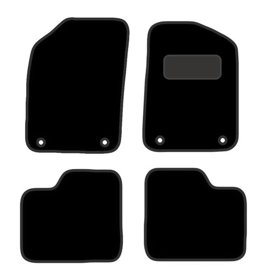 PCM - Tailored Fit Car Floor Mats for Fiat 500 2012 To Present (Not Fit hybrid & Electric) - Grey Edging Carpet - Anti Slip, Fitted With Clips & Granulated Backing - 4 Pc Floor Mat
